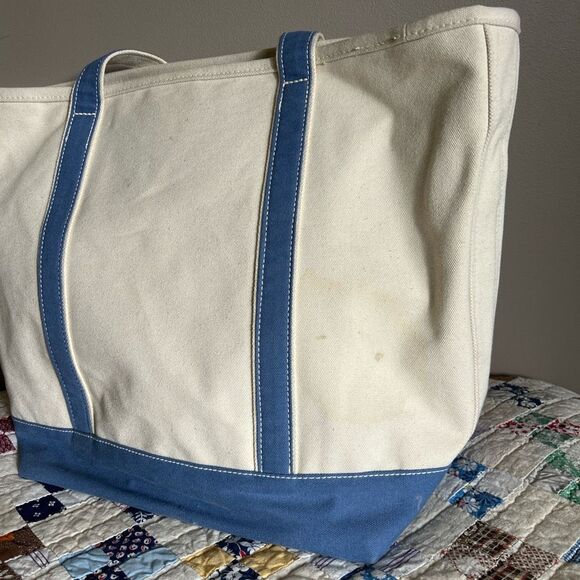 Vintage Lands’ End Canvas Boat and Tote large Bag 5 pockets - Picture 7 of 8